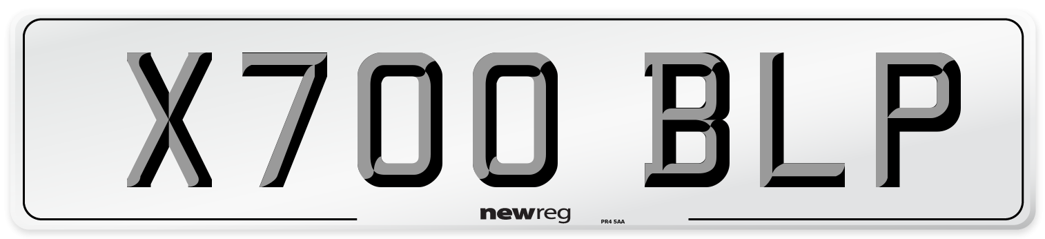 X700 BLP Number Plate from New Reg